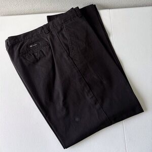 Chaps Black Chinos Size 34x30 Cotton‎ Flat Front Business Casual Office Preppy